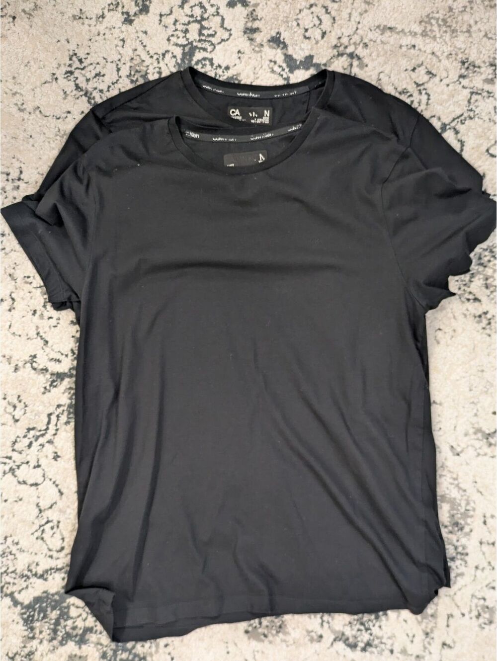 Calvin Klein Black Crew Neck Short Sleeve T-Shirt Men's Medium Stretch Cotton